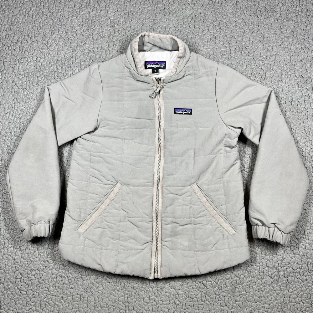 Patagonia Kids Nano Puff Insulated Jacket‎ Gray Size Medium 10 Full Zip Quilted